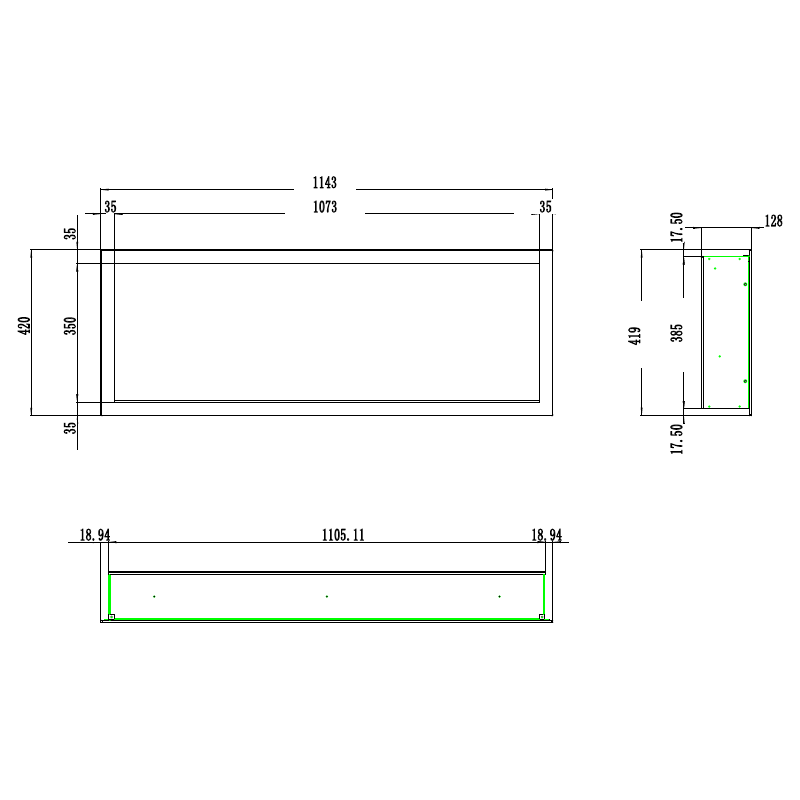 Aflamo Pride S 115 - kominek elektryczny LED ścienny/do zabudowy/bez grzania