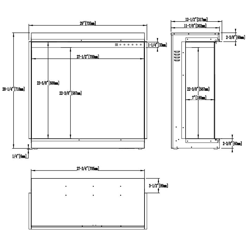 Aflamo Gold 74- kominek elektryczny do zabudowy