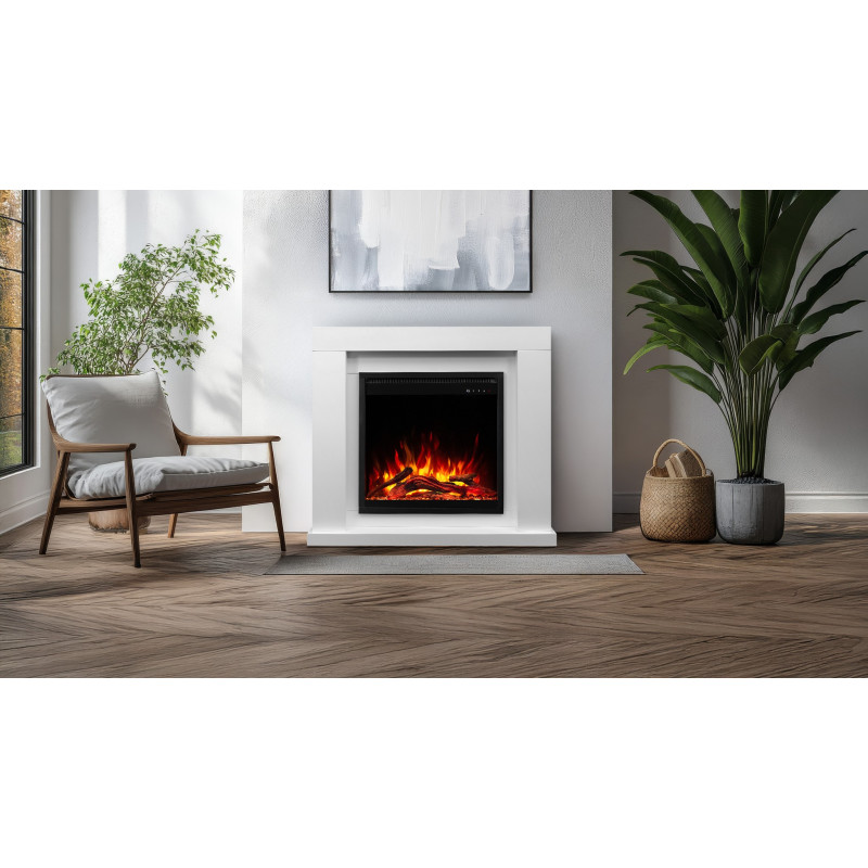 Aflamo Jolo White 3D (60x60) - kominek elektryczny z obudową