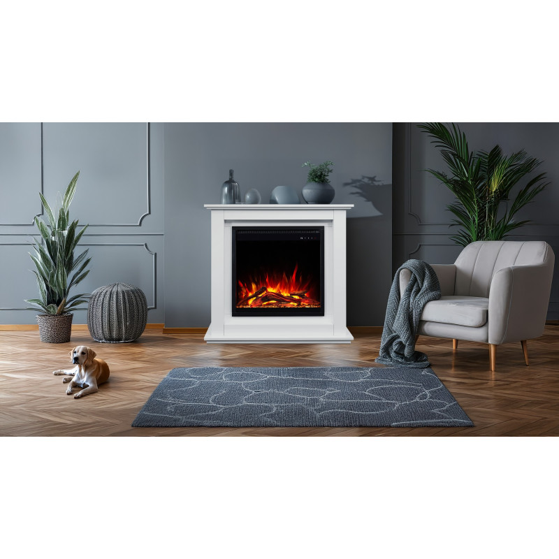 Aflamo Sund White 3D (45x60) - kominek elektryczny z obudową