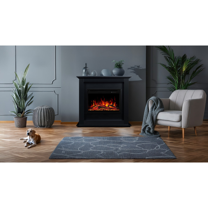 Aflamo Sund Black 3D (60x60) - kominek elektryczny z obudową