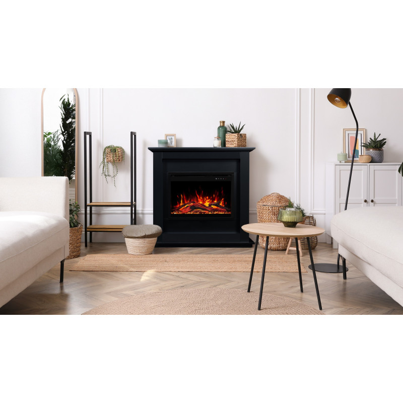 Aflamo Sund Black 3D (60x60) - kominek elektryczny z obudową