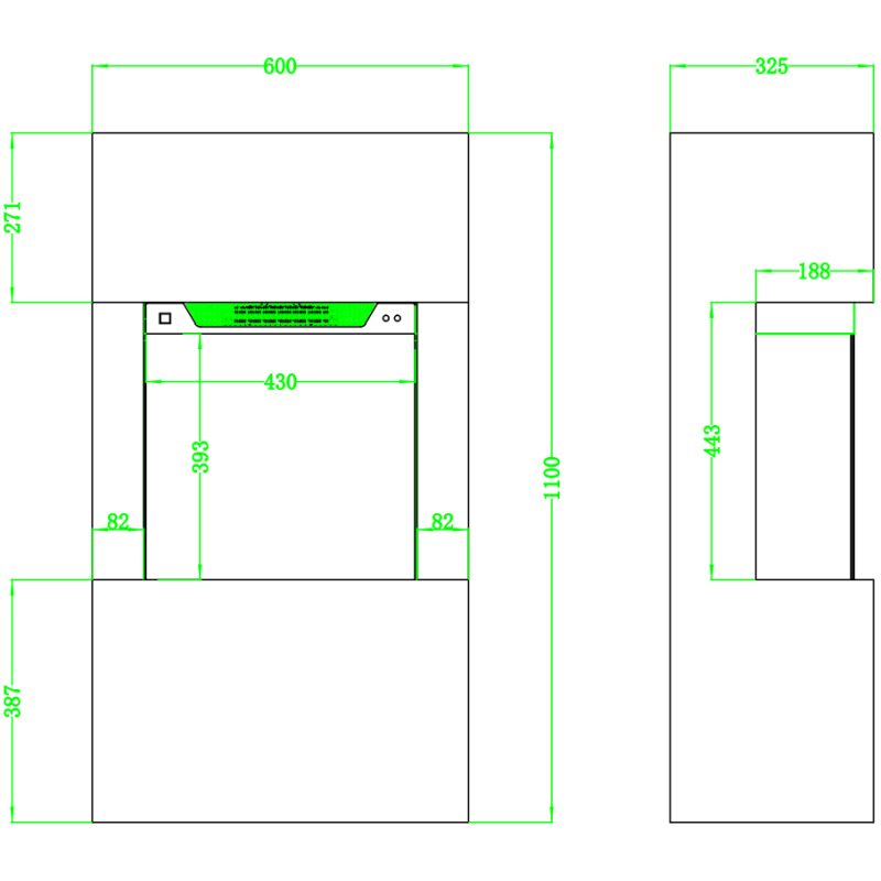 Aflamo Texel biały - kominek elektryczny wolnostojący