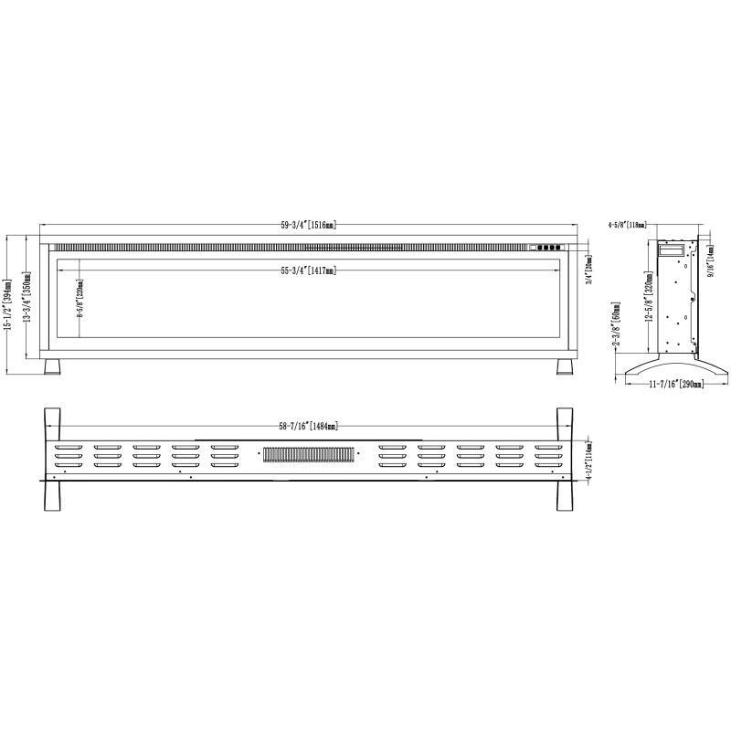 Kominek elektryczny LED Regal 106  Emotion Flame