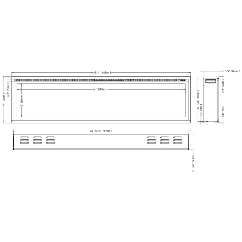 Aflamo Royal 42 - kominek elektryczny LED ścienny/ do zabudowy