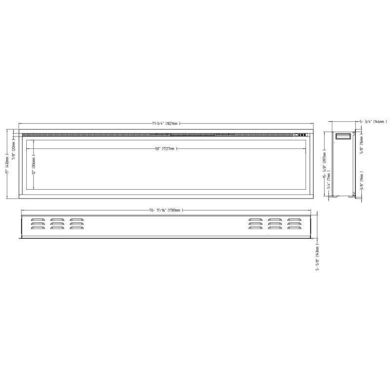Aflamo Royal 42 - kominek elektryczny LED ścienny/ do zabudowy