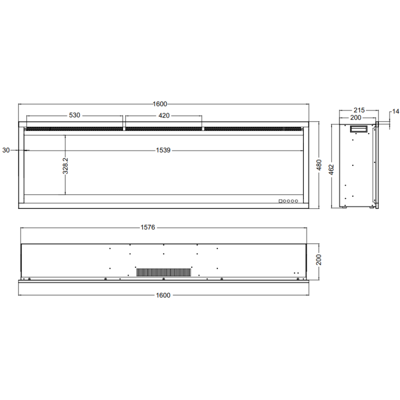 Aflamo Royal 3D 160- kominek elektryczny LED do zabudowy