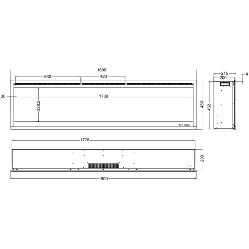 Aflamo Royal 3D 160- kominek elektryczny LED do zabudowy