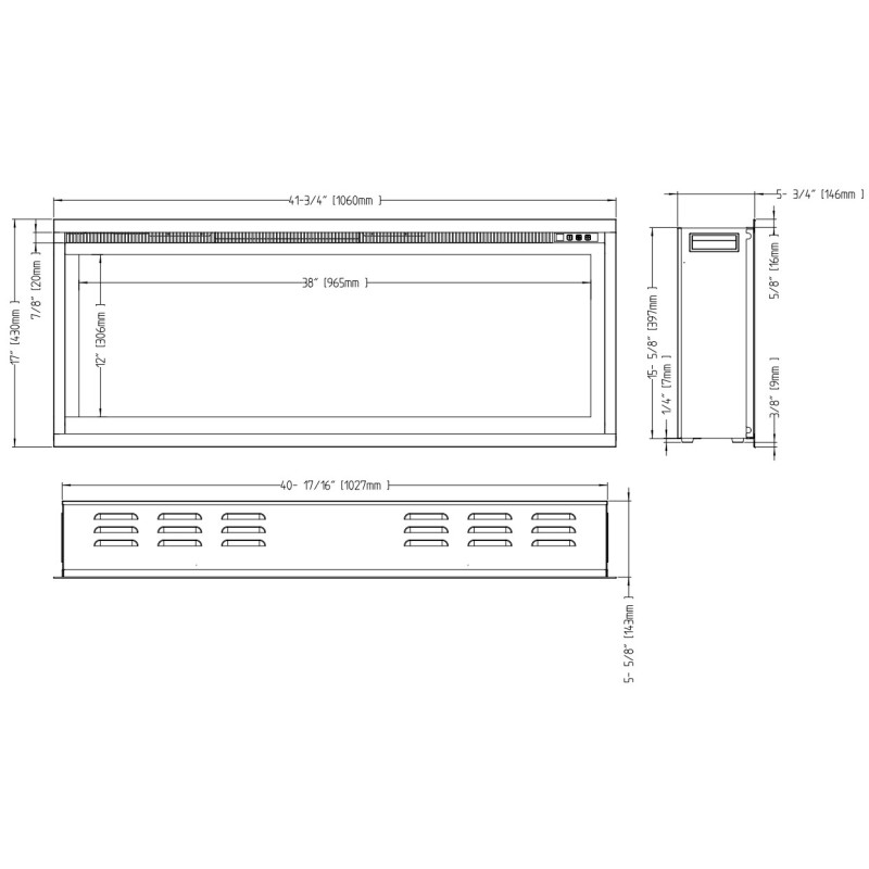 Aflamo Royal 50 - kominek elektryczny LED ścienny /do zabudowy