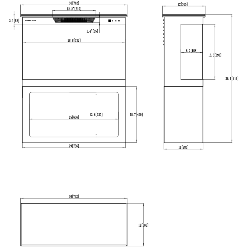 Aflamo Tower +Stand 46- kominek elektryczny LED wolnostojący
