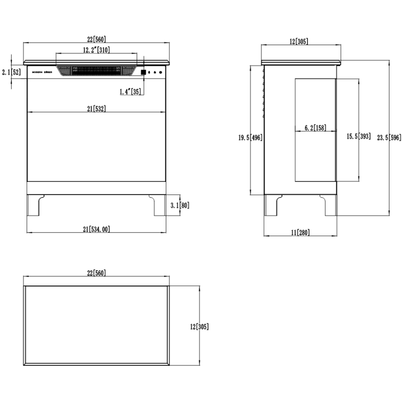 Aflamo Tower 71- kominek elektryczny LED wolnostojący