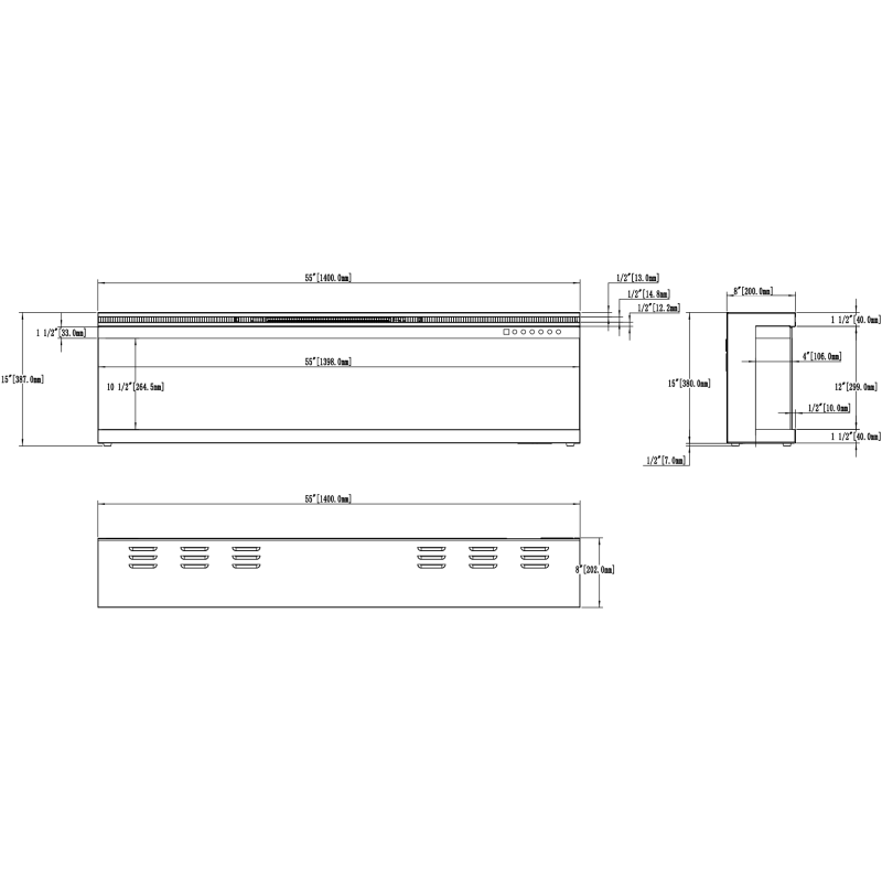 Aflamo Unique PRO 120- kominek elektryczny LED ścienny/do zabudowy