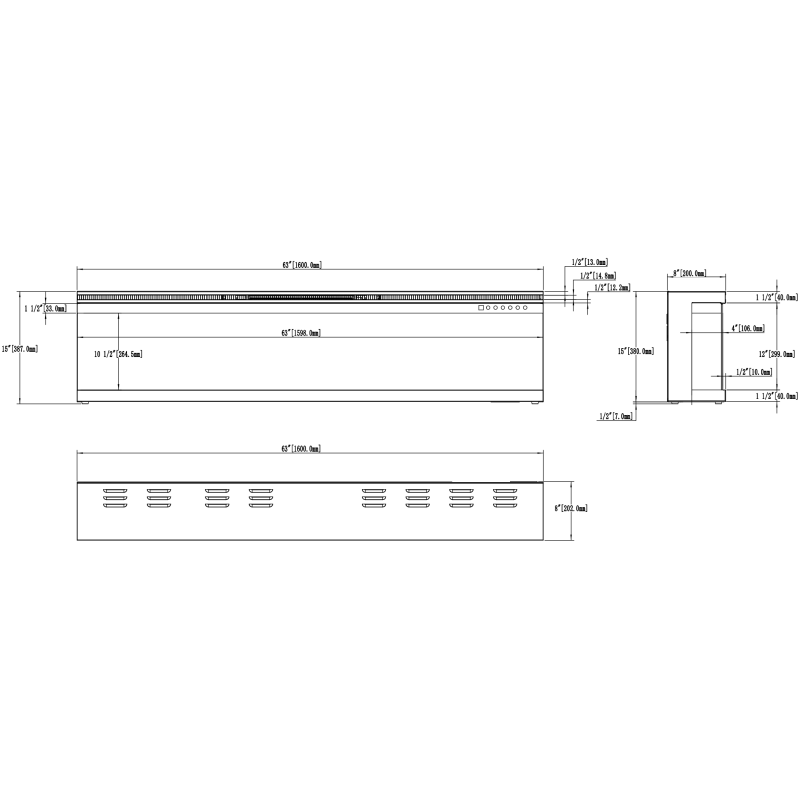 Aflamo Unique PRO 180- kominek elektryczny LED ścienny/do zabudowy