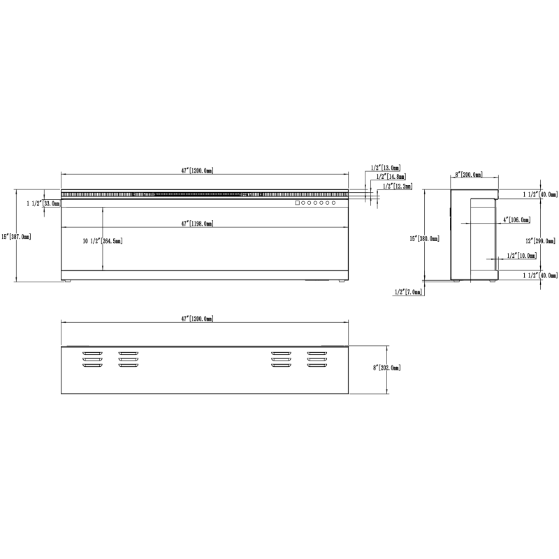 Aflamo Unique PRO 180- kominek elektryczny LED ścienny/do zabudowy