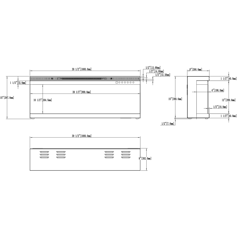 Aflamo Unique PRO 180- kominek elektryczny LED ścienny/do zabudowy