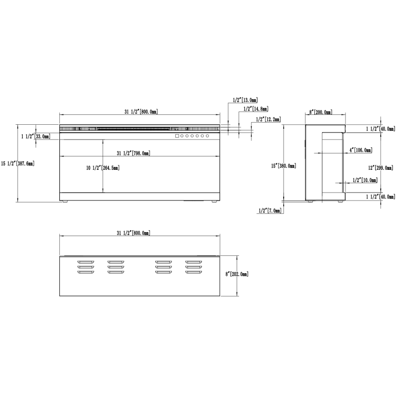 Aflamo Unique PRO 180- kominek elektryczny LED ścienny/do zabudowy