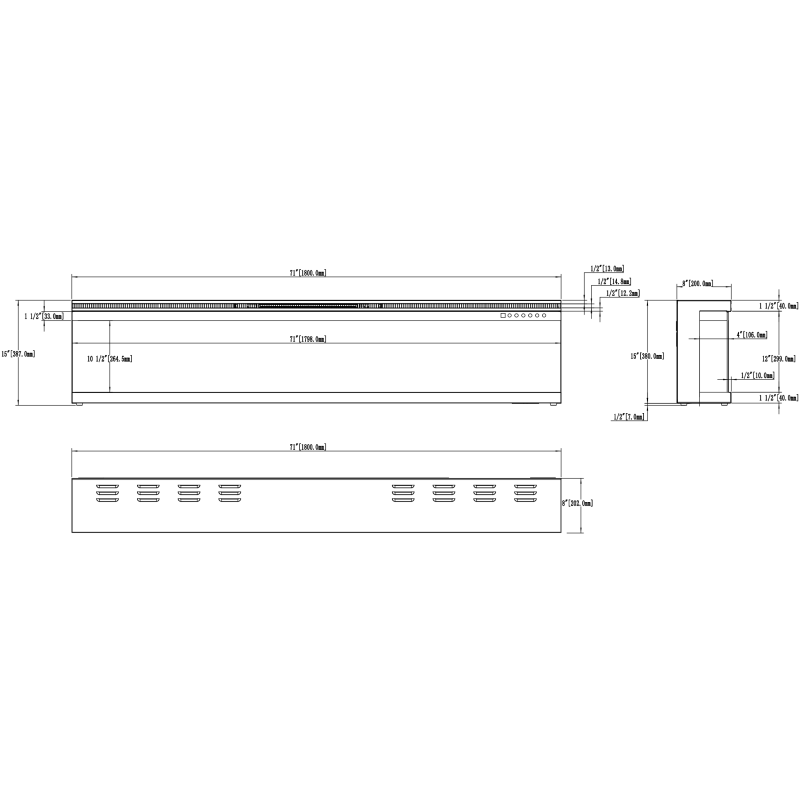 Aflamo Unique PRO 160- kominek elektryczny LED ścienny/do zabudowy