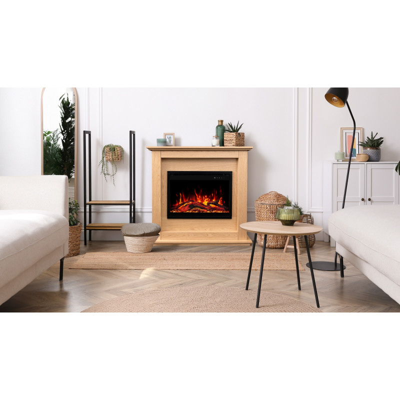 Aflamo Sund Black 3D (60x60) - kominek elektryczny z obudową