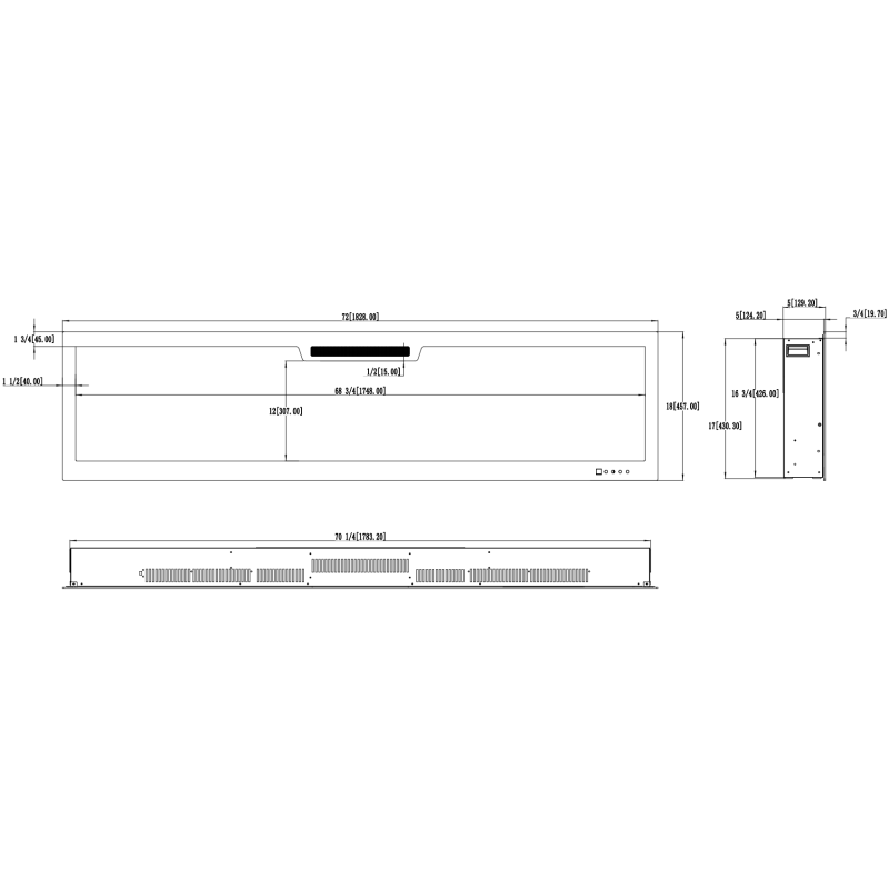 Aflamo Elite 107 - kominek elektryczny LED ścienny/do zabudowy