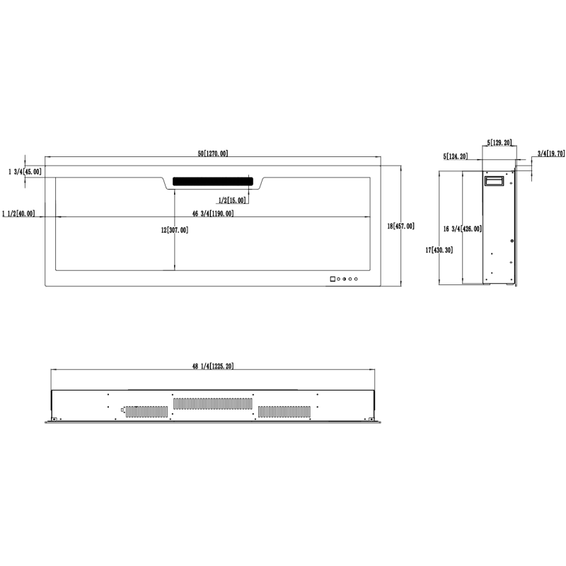 Aflamo Elite 107 - kominek elektryczny LED ścienny/do zabudowy