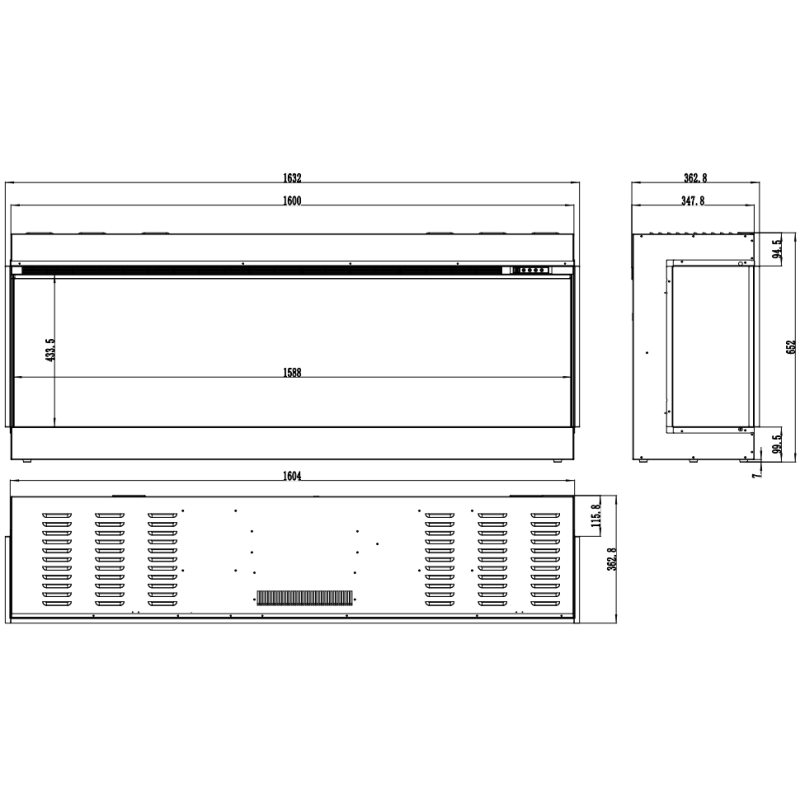 Aflamo Superb 3D 120 - kominek elektryczny LED do zabudowy