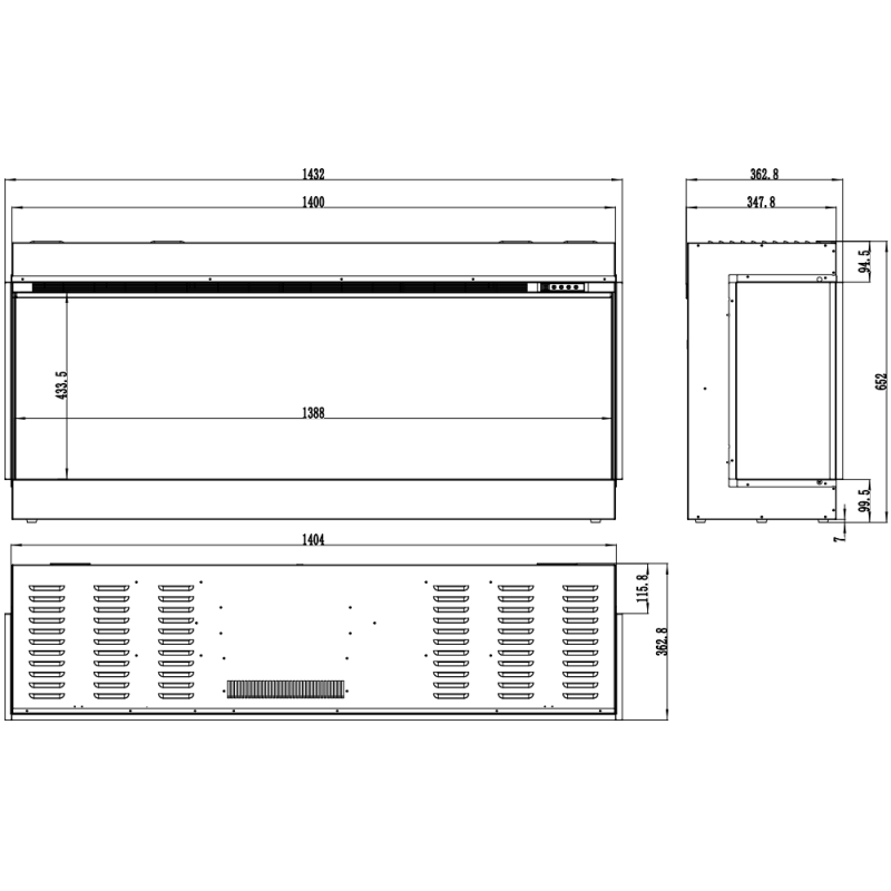 Aflamo Superb 3D 120 - kominek elektryczny LED do zabudowy