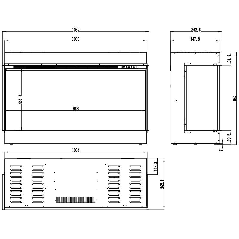 Aflamo Superb 3D 120 - kominek elektryczny LED do zabudowy