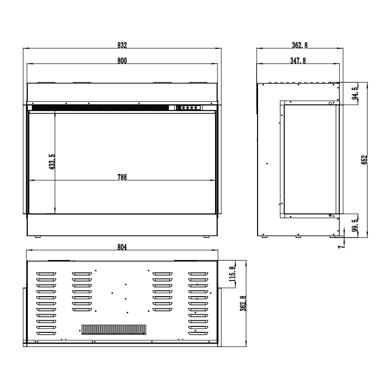 Aflamo Superb 3D 120 - kominek elektryczny LED do zabudowy