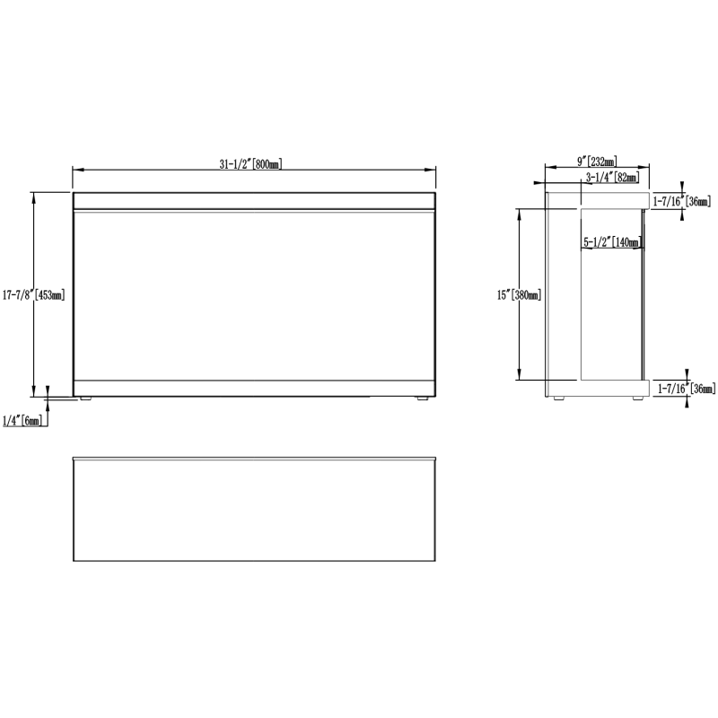 Aflamo Unique NH 80 - kominek elektryczny LED ścienny/ do zabudowy/bez grzania