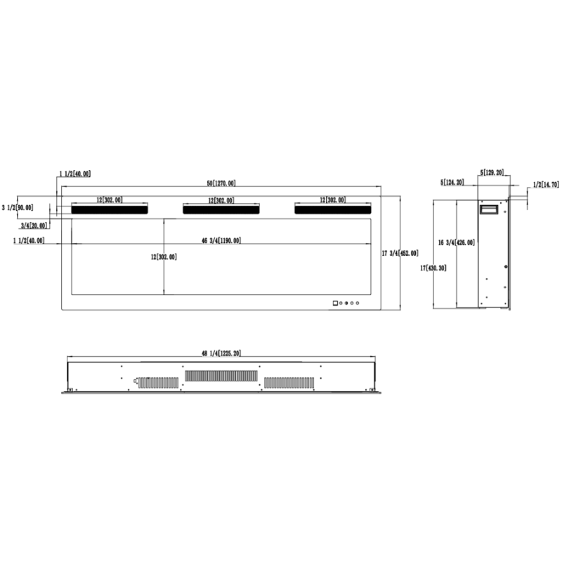 Aflamo Majestic PRO 183 - kominek elektryczny LED ścienny/do zabudowy