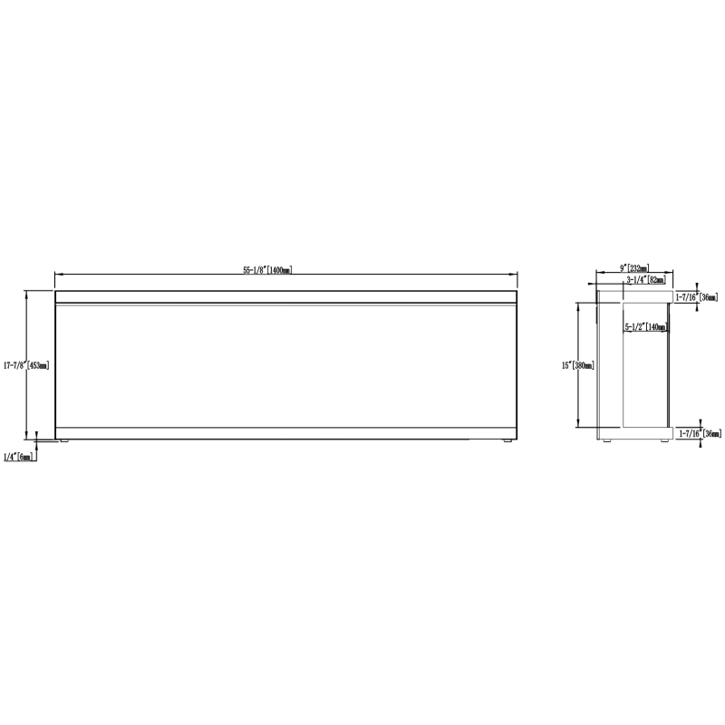 Aflamo Unique NH180-kominek elektryczny LED ścienny/ do zabudowy/bez grzania