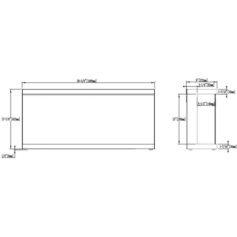 Aflamo Unique NH140-kominek elektryczny LED ścienny/ do zabudowy/bez grzania