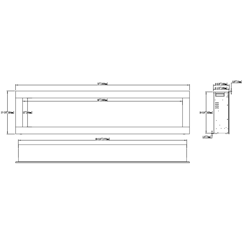 Aflamo Diamond 153 - kominek elektryczny LED do zabudowy