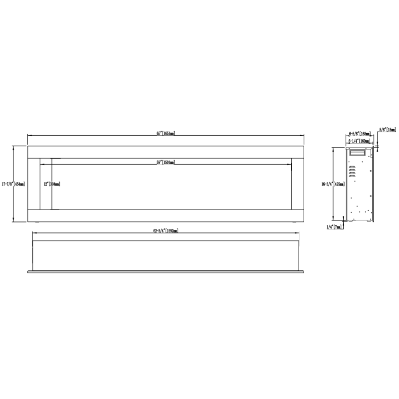 Aflamo Diamond 153 - kominek elektryczny LED do zabudowy