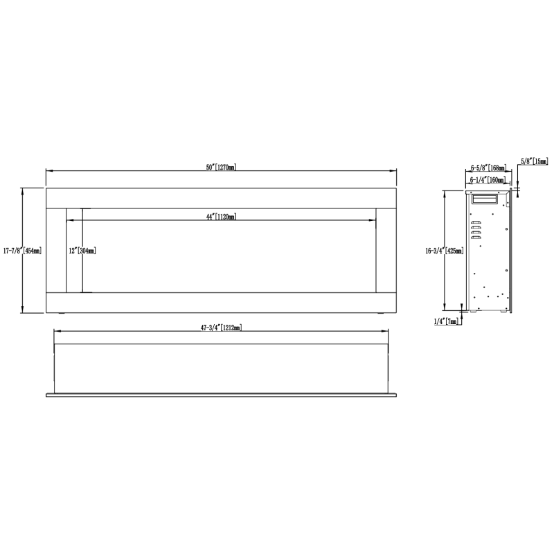 Aflamo Diamond 153 - kominek elektryczny LED do zabudowy