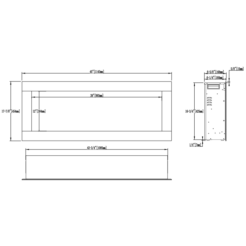 Aflamo Diamond 153 - kominek elektryczny LED do zabudowy