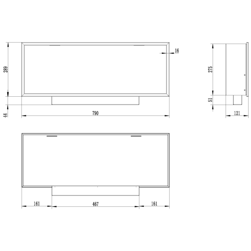 Aflamo Juno 174 - biokominek ścienny/ do zabudowy
