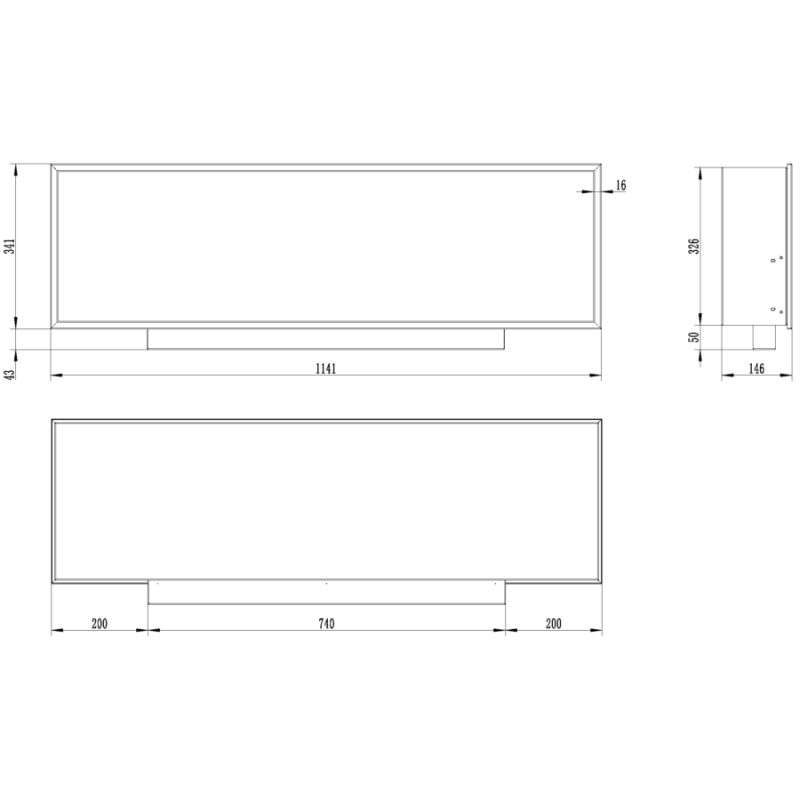 Aflamo Juno 144 - biokominek ścienny/ do zabudowy