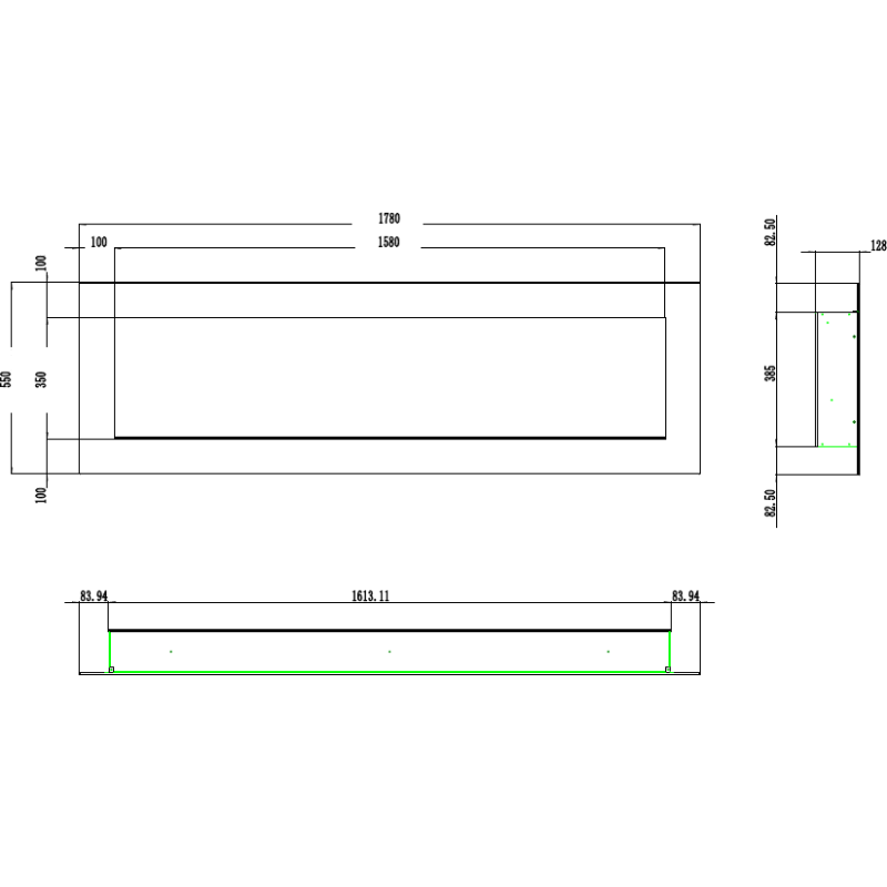 Aflamo Pride B166 - kominek elektryczny LED ścienny/do zabudowy/bez grzania