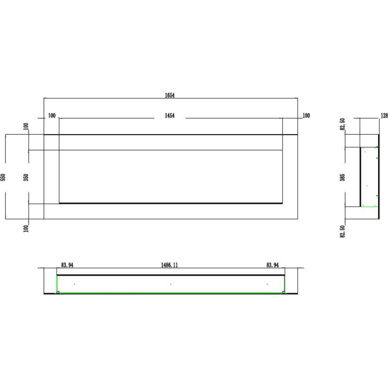 Aflamo Pride B178 - kominek elektryczny LED ścienny/ do zabudowy/ bez grzania