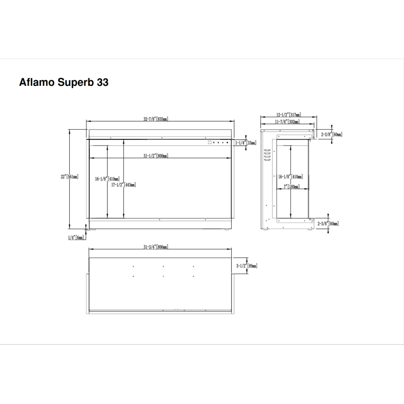 Aflamo Superb 40 - kominek elektryczny LED do zabudowy