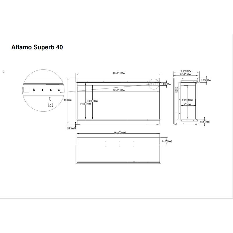 Aflamo Superb 33 - kominek elektryczny LED do zabudowy