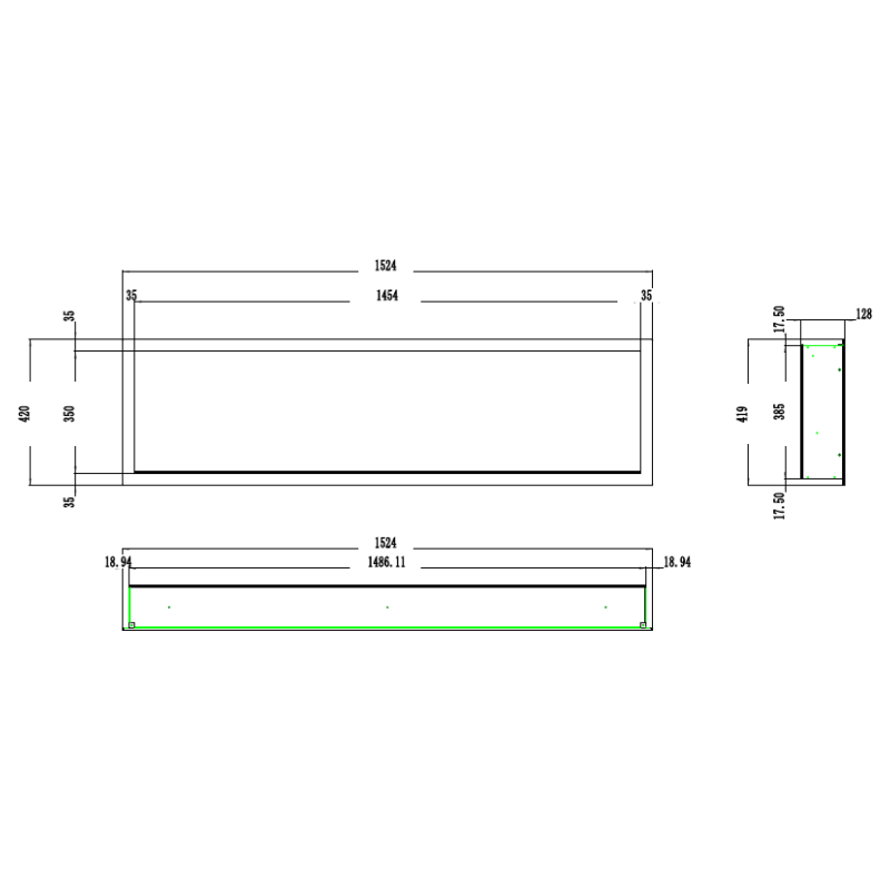 Aflamo Pride S 115 - kominek elektryczny LED ścienny/do zabudowy/bez grzania