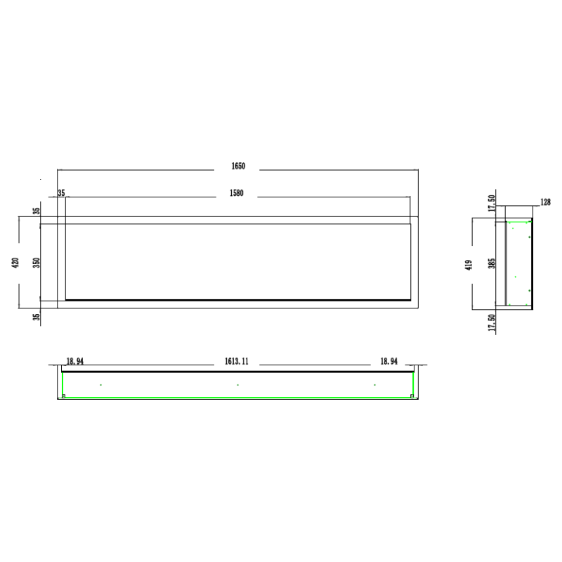 Aflamo Pride S 115 - kominek elektryczny LED ścienny/do zabudowy/bez grzania