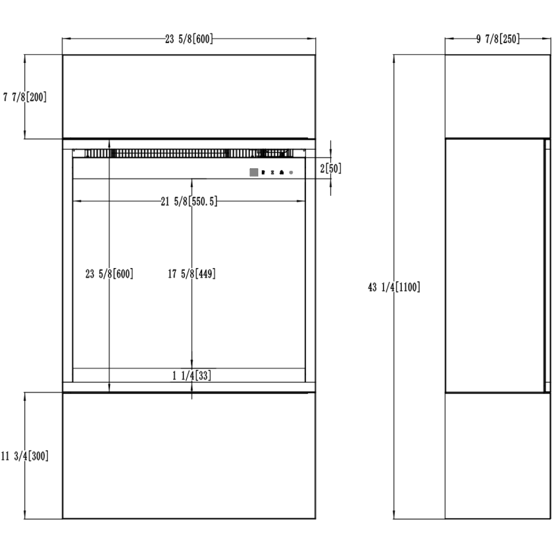 Aflamo  Milos 60 czarny - kominek elektryczny wolnostojący