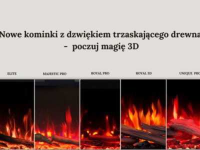 Kominki elektryczne z dźwiękiem trzaskającego drewna – realistyczny efekt ognia 